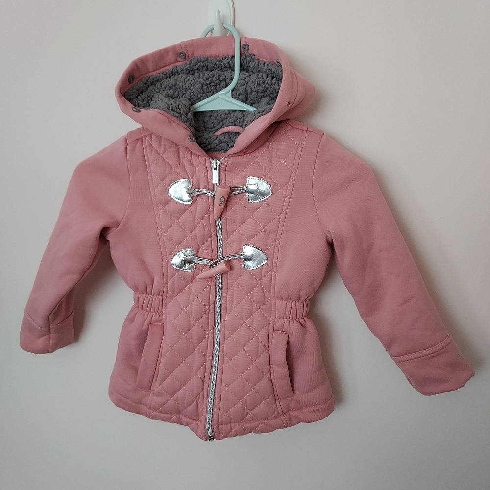 Limited Too Pink Warm Sherpa lined Girls zip up jacket toddler 4 Cold Weather